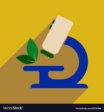 Flat web icon with long shadow microscope vector image