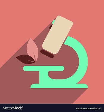Flat web icon with long shadow microscope vector image