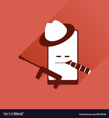 Flat web icon with long shadow mobile bandit vector image