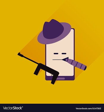 Flat web icon with long shadow mobile bandit vector image