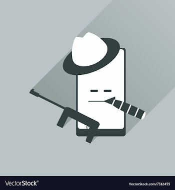 Flat web icon with long shadow mobile bandit vector image