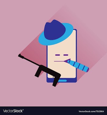 Flat web icon with long shadow mobile bandit vector image