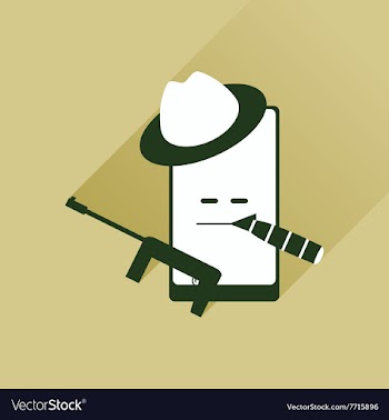 Flat web icon with long shadow mobile bandit vector image