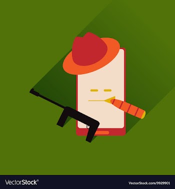 Flat web icon with long shadow mobile bandit vector image