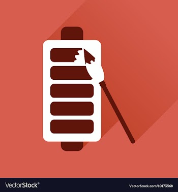 Flat web icon with long shadow mobile battery vector image