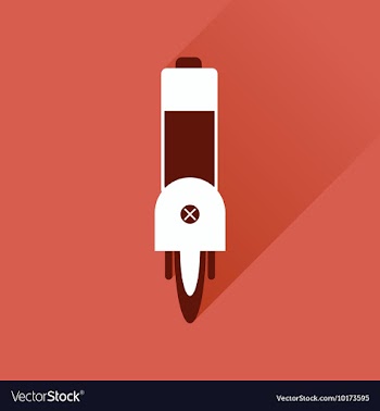 Flat web icon with long shadow mobile battery vector image