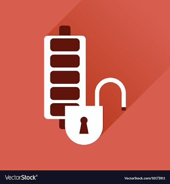 Flat web icon with long shadow mobile battery vector image
