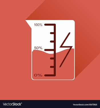 Flat web icon with long shadow mobile battery vector image