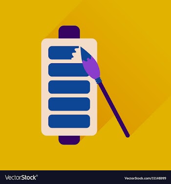 Flat web icon with long shadow mobile battery vector image