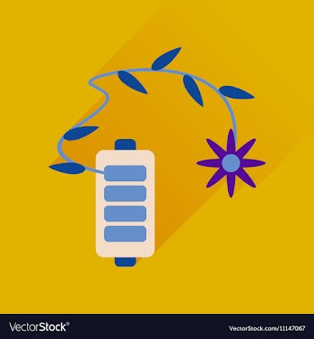 Flat web icon with long shadow mobile battery vector image