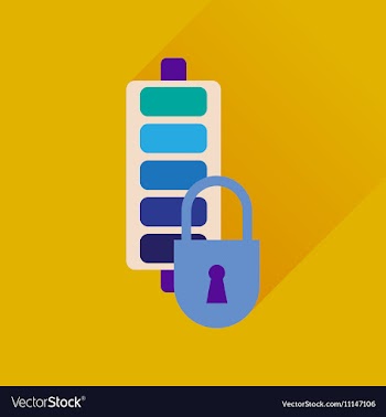 Flat web icon with long shadow mobile battery vector image