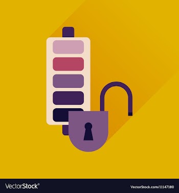 Flat web icon with long shadow mobile battery vector image