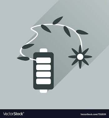 Flat web icon with long shadow mobile battery vector image