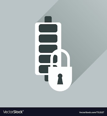 Flat web icon with long shadow mobile battery vector image