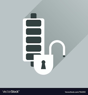 Flat web icon with long shadow mobile battery vector image