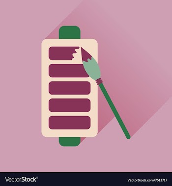 Flat web icon with long shadow mobile battery vector image