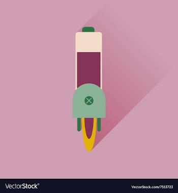 Flat web icon with long shadow mobile battery vector image