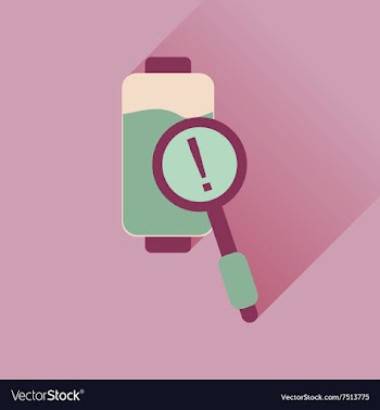 Flat web icon with long shadow mobile battery vector image
