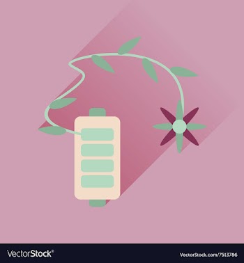 Flat web icon with long shadow mobile battery vector image