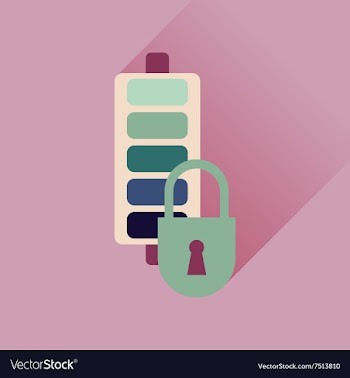 Flat web icon with long shadow mobile battery vector image