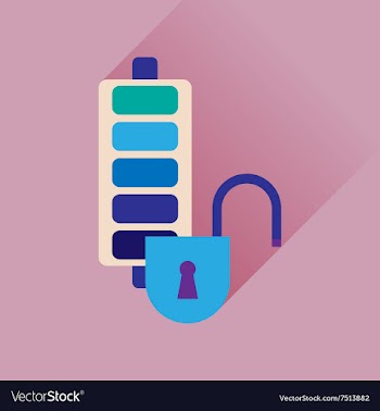 Flat web icon with long shadow mobile battery vector image