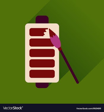Flat web icon with long shadow mobile battery vector image