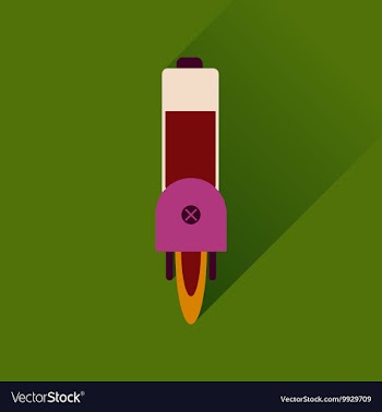 Flat web icon with long shadow mobile battery vector image