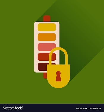 Flat web icon with long shadow mobile battery vector image