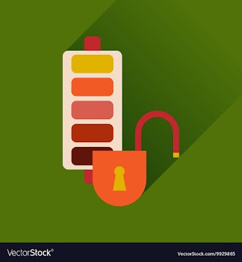 Flat web icon with long shadow mobile battery vector image