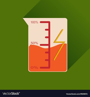 Flat web icon with long shadow mobile battery vector image