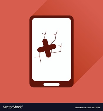 Flat web icon with long shadow mobile broken vector image