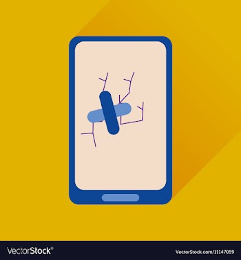 Flat web icon with long shadow mobile broken vector image