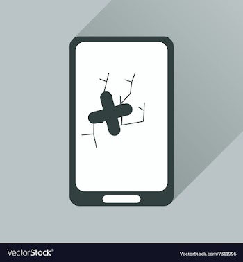 Flat web icon with long shadow mobile broken vector image