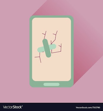 Flat web icon with long shadow mobile broken vector image