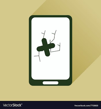 Flat web icon with long shadow mobile broken vector image