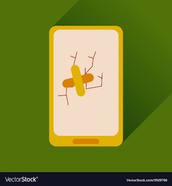 Flat web icon with long shadow mobile broken vector image