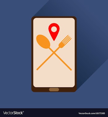 Flat web icon with long shadow mobile cafe vector image