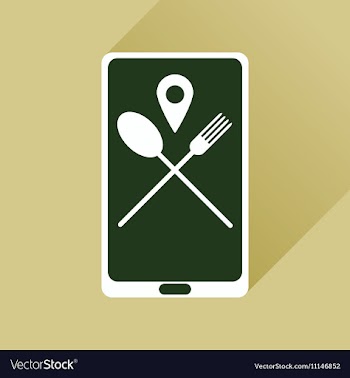 Flat web icon with long shadow mobile cafe vector image