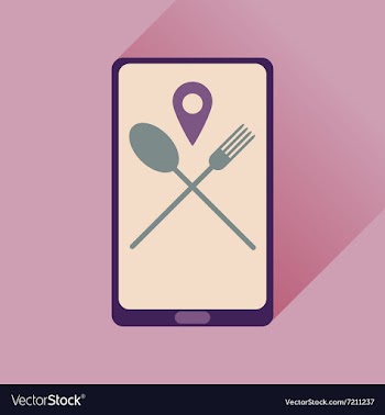 Flat web icon with long shadow mobile cafe vector image