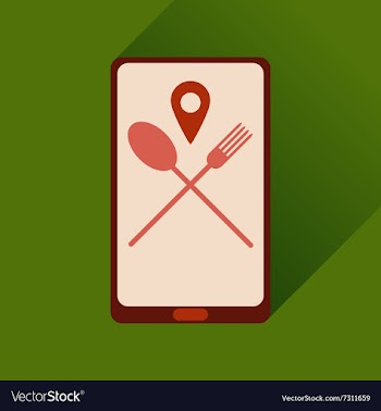 Flat web icon with long shadow mobile cafe vector image