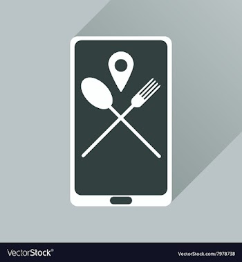 Flat web icon with long shadow mobile cafe vector image