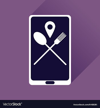 Flat web icon with long shadow mobile cafe vector image