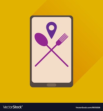 Flat web icon with long shadow mobile cafe vector image