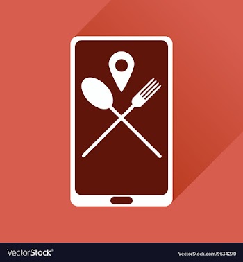 Flat web icon with long shadow mobile cafe vector image