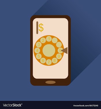 Flat web icon with long shadow mobile call vector image