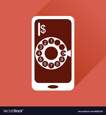 Flat web icon with long shadow mobile call vector image