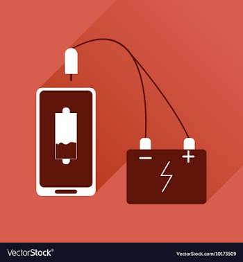 Flat web icon with long shadow mobile charging vector image