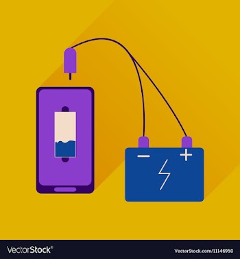 Flat web icon with long shadow mobile charging vector image