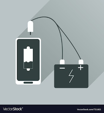 Flat web icon with long shadow mobile charging vector image