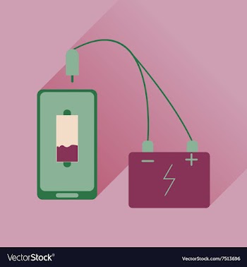 Flat web icon with long shadow mobile charging vector image